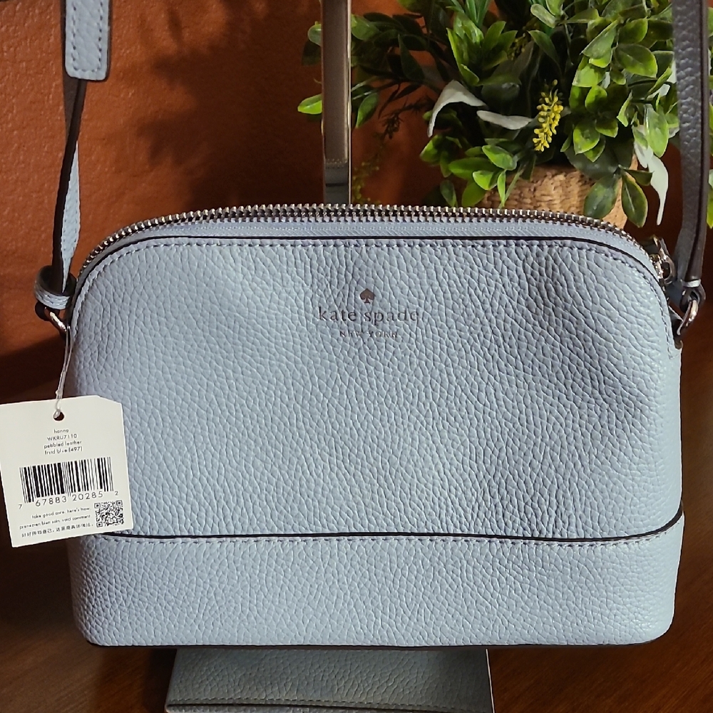 kate spade Southport Avenue Hanna Pebbled Leather Crossbody Bag - Frosted Blue